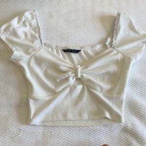 Shein tie front crop top